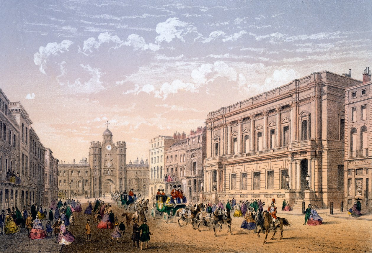 Pałac St James i Klub Konserwatywny, odbitka wykonana przez Ch. Riviere, 1862 autorstwa Achille Louis Martinet