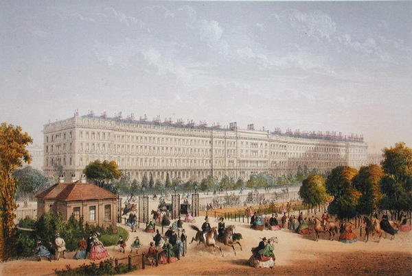 Hyde Park Gardens, c.1862 (kolor lito) autorstwa Achille Louis Martinet