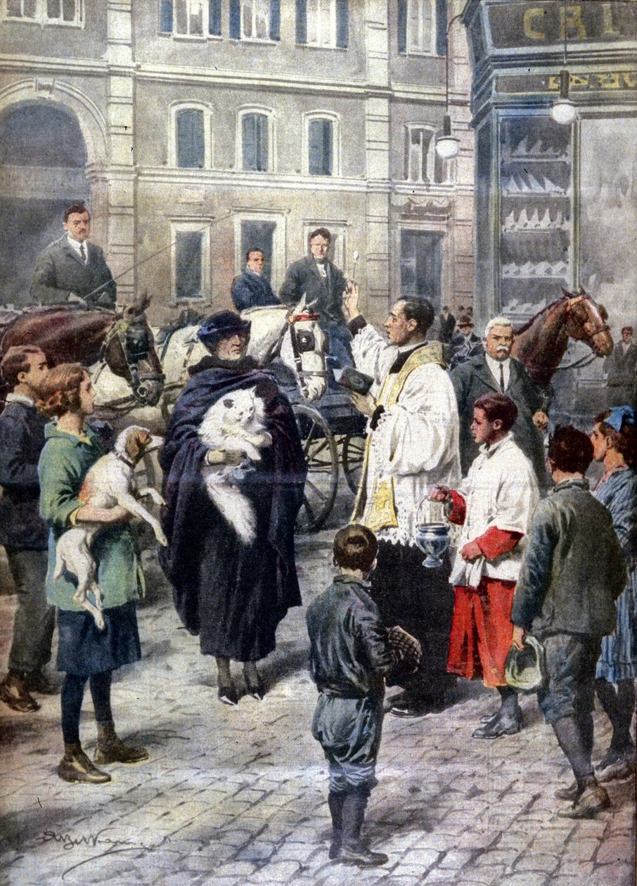 Ciekawa i starożytna tradycja rzymska: błogosławieństwo zwierząt przyniesionych przed kościół San Antonio all