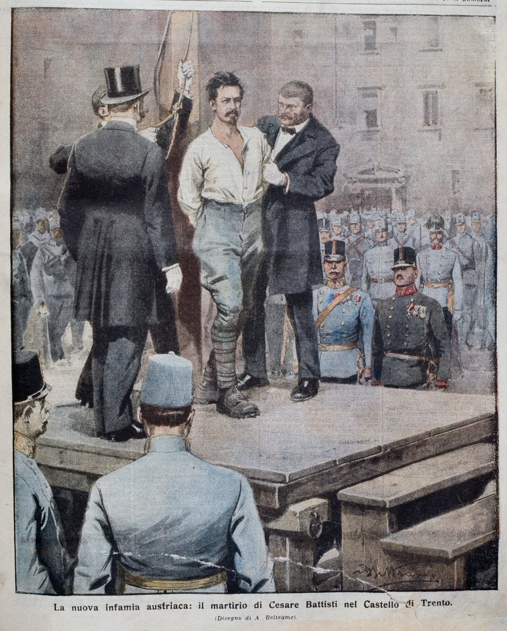 Męczeństwo Cesare Battisti (1875-1916) 12 lipca autorstwa Achille Beltrame