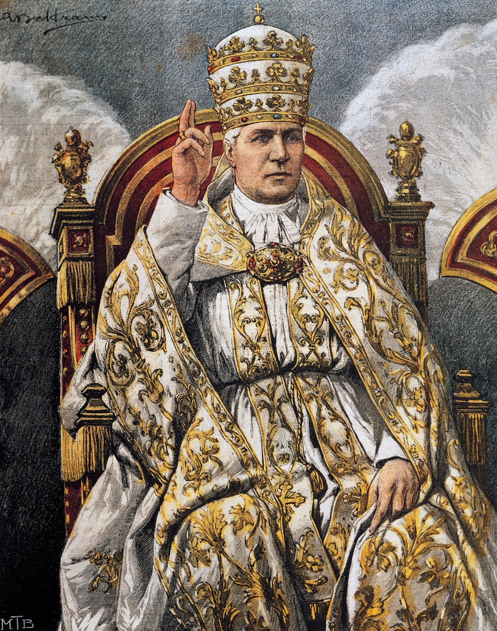Portret papieża Piusa X (Giuseppe Melchiorre Sarto, Riese autorstwa Achille Beltrame