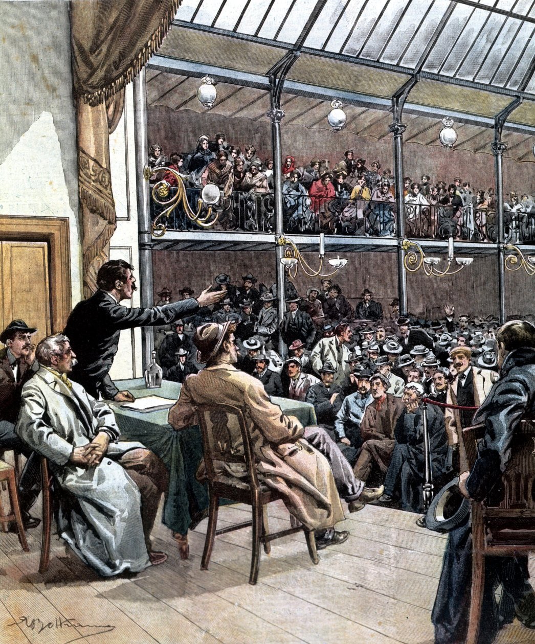 Powstanie pierwszych związków zawodowych w Mediolanie w 1901 r. Ill. de Beltrame. La Domenica del Corriere 