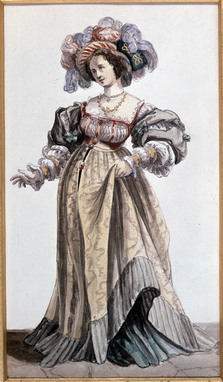 Aktorka Marie Dorval, miłośniczka Vigny. Akwarela Deverii. Dz. Franciszka Aubrère. autorstwa Achille Devéria