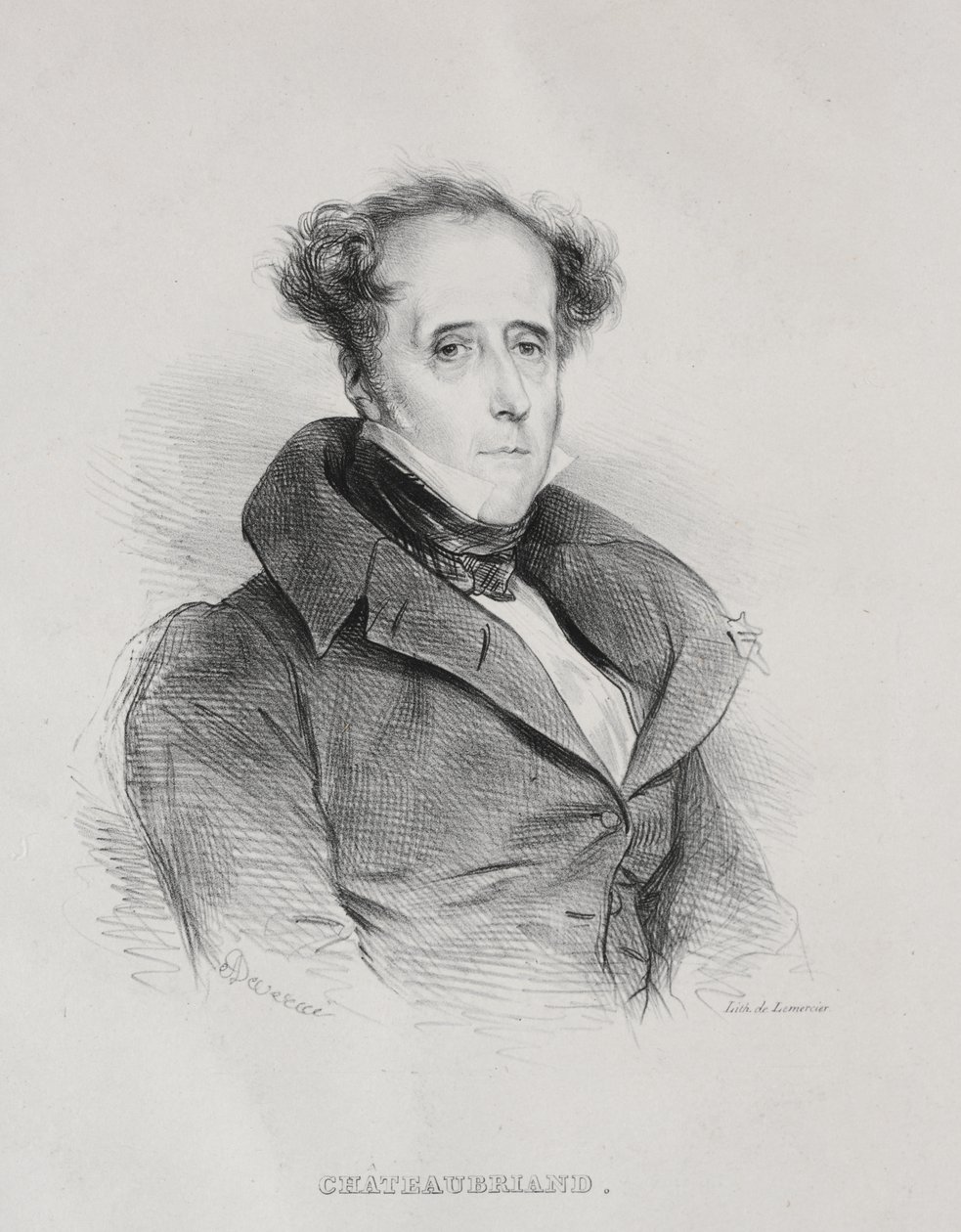 Francois René Auguste Victome de Chateaubriand autorstwa Achille Devéria