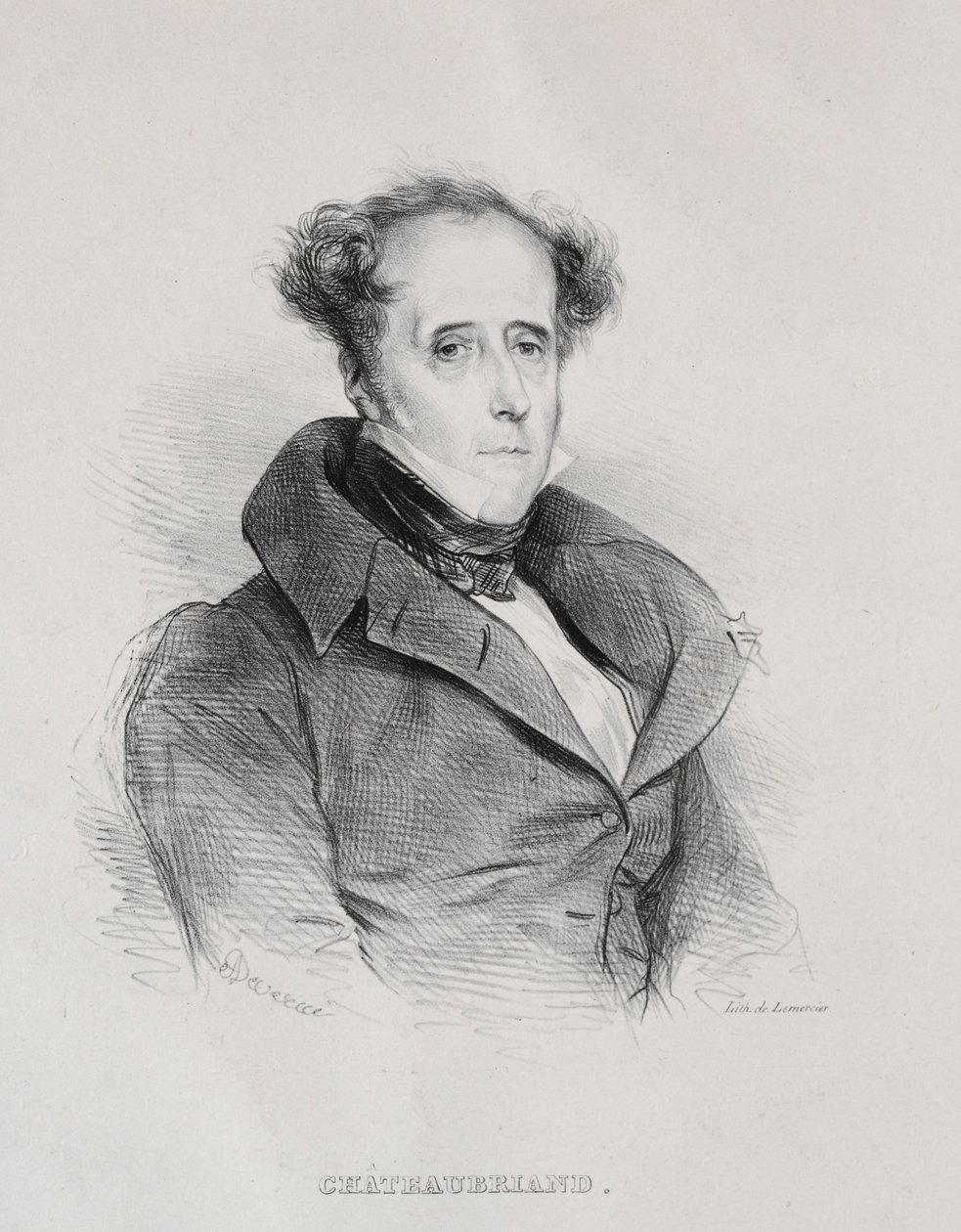 Francois Rene Auguste Victome de Chateaubriand. autorstwa Achille Devéria