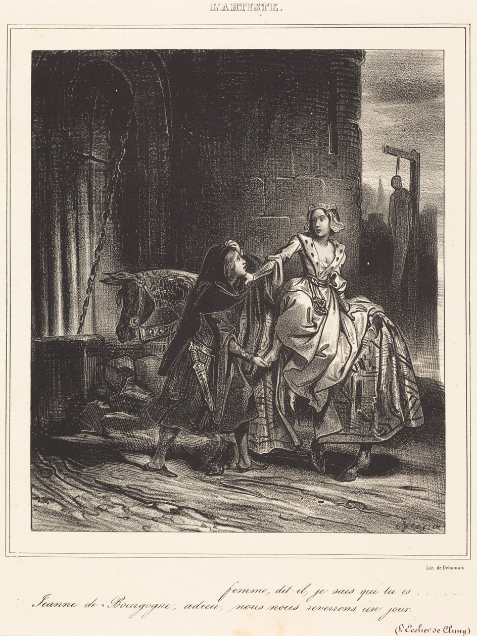 Joanna z Burgundii autorstwa Achille Devéria
