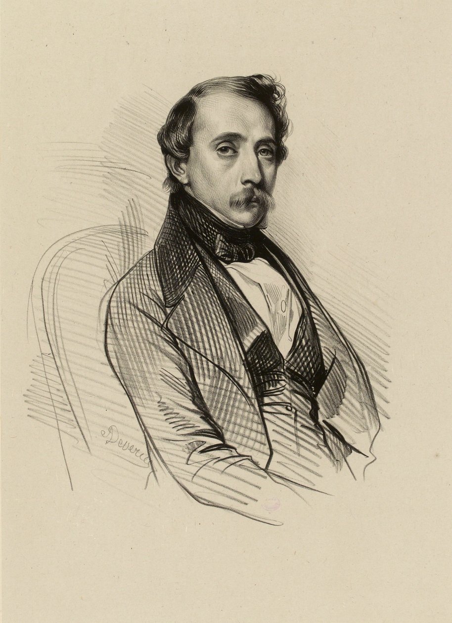 Portret François-Alexandre’a Davida, litografa.  (IFF 190) autorstwa Achille Devéria