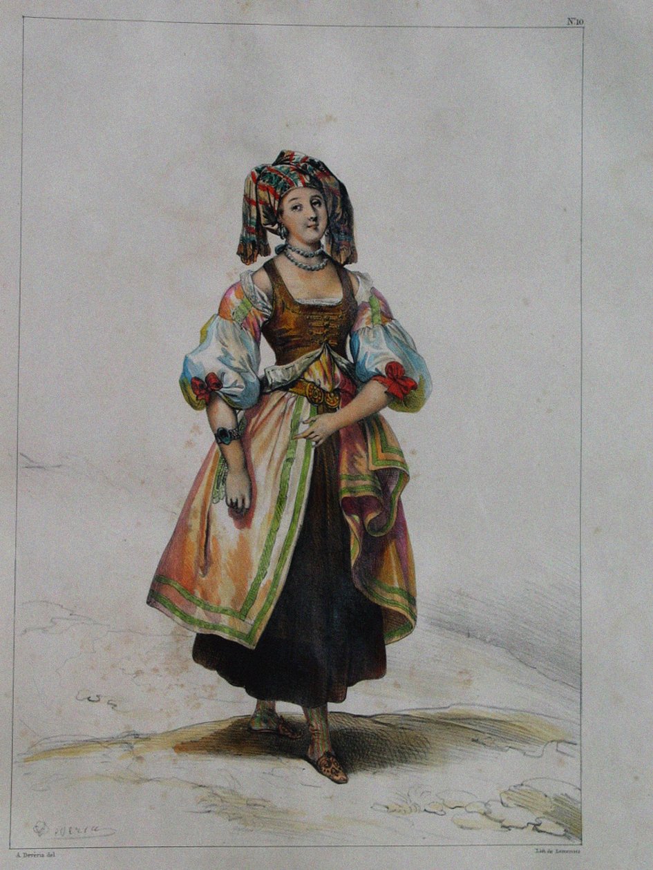 Kobieta w rosyjskim stroju, ok. 1843 autorstwa Achille Devéria