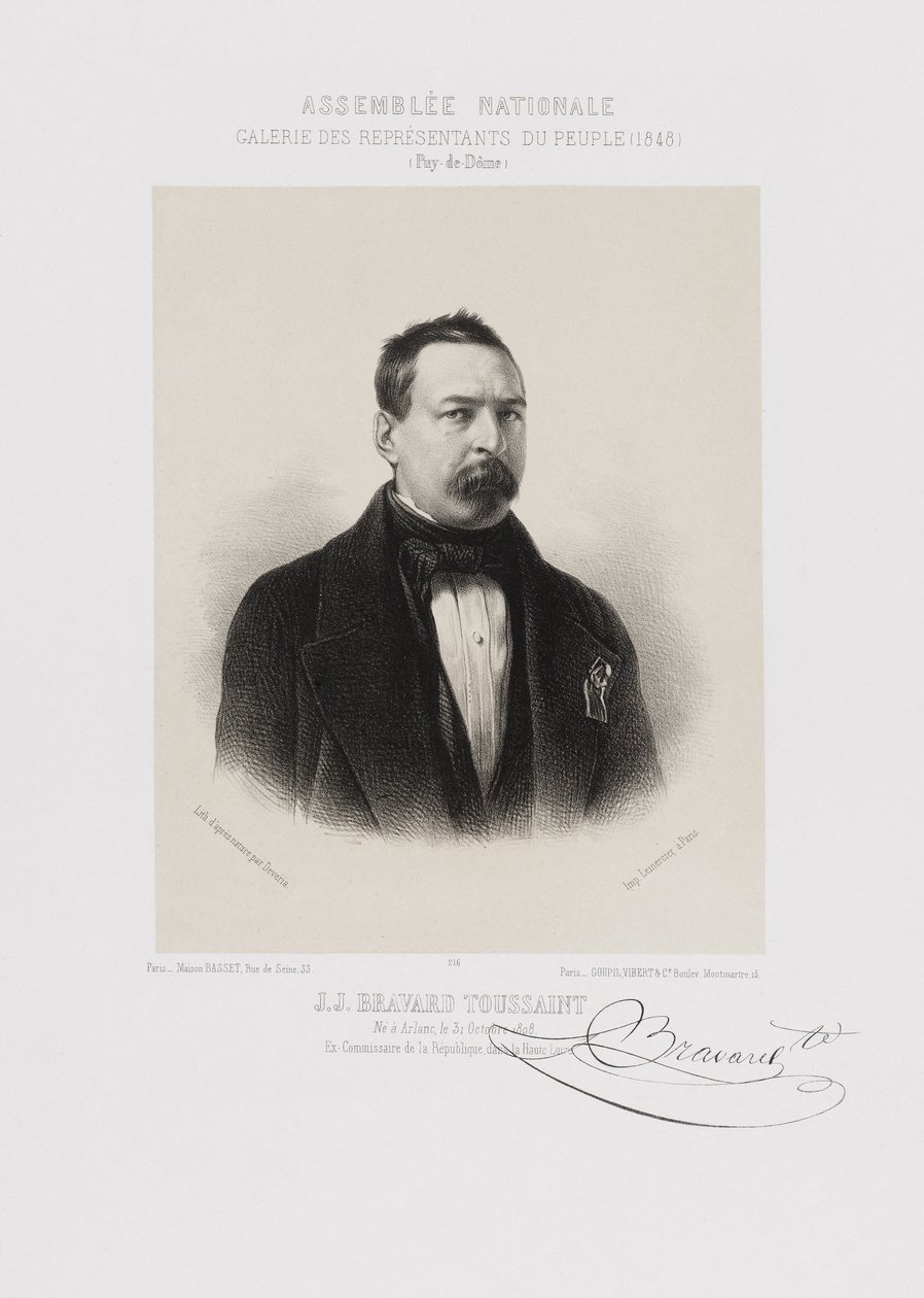 Zgromadzenie Narodowe, galeria przedstawicieli ludu - Toussaint Bravard (Puy-de-Dôme) autorstwa Achille Devéria