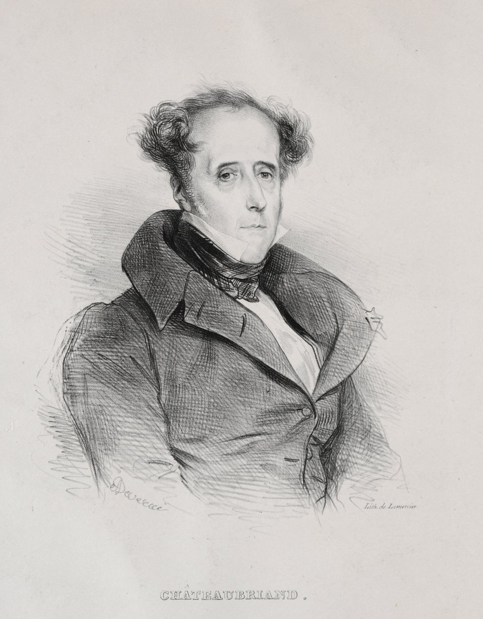 Francois René Auguste Victome de Chateaubriand autorstwa Achille Devéria