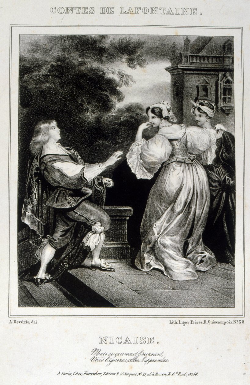 Ilustracja z „Nicaise” z Opowieści La Fontaine autorstwa Achille Devéria