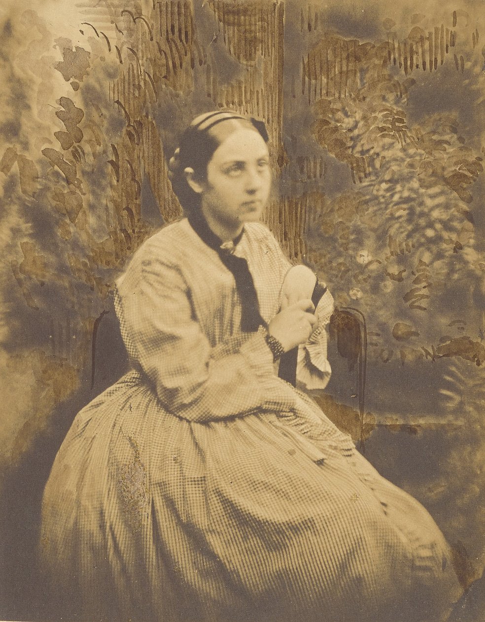 [Portret plenerowy młodej damy, prawdopodobnie Cécile Devéria]. autorstwa Achille Devéria