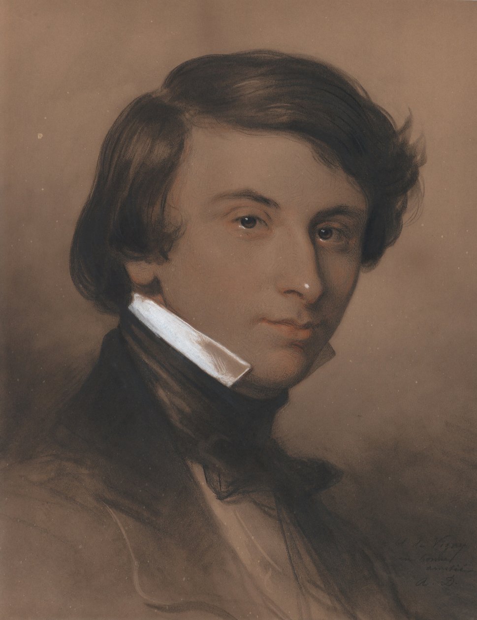 Portret Alfreda-Victora, hrabiego de Vigny 1797-1863, ok. 1825. autorstwa Achille Devéria