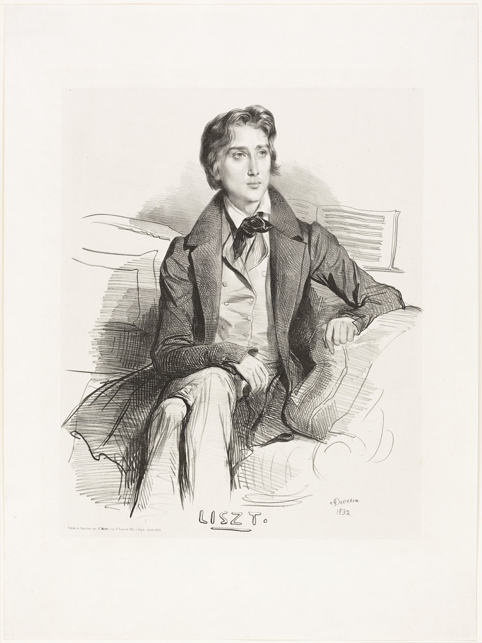 Portret Franciszka Liszta autorstwa Achille Devéria