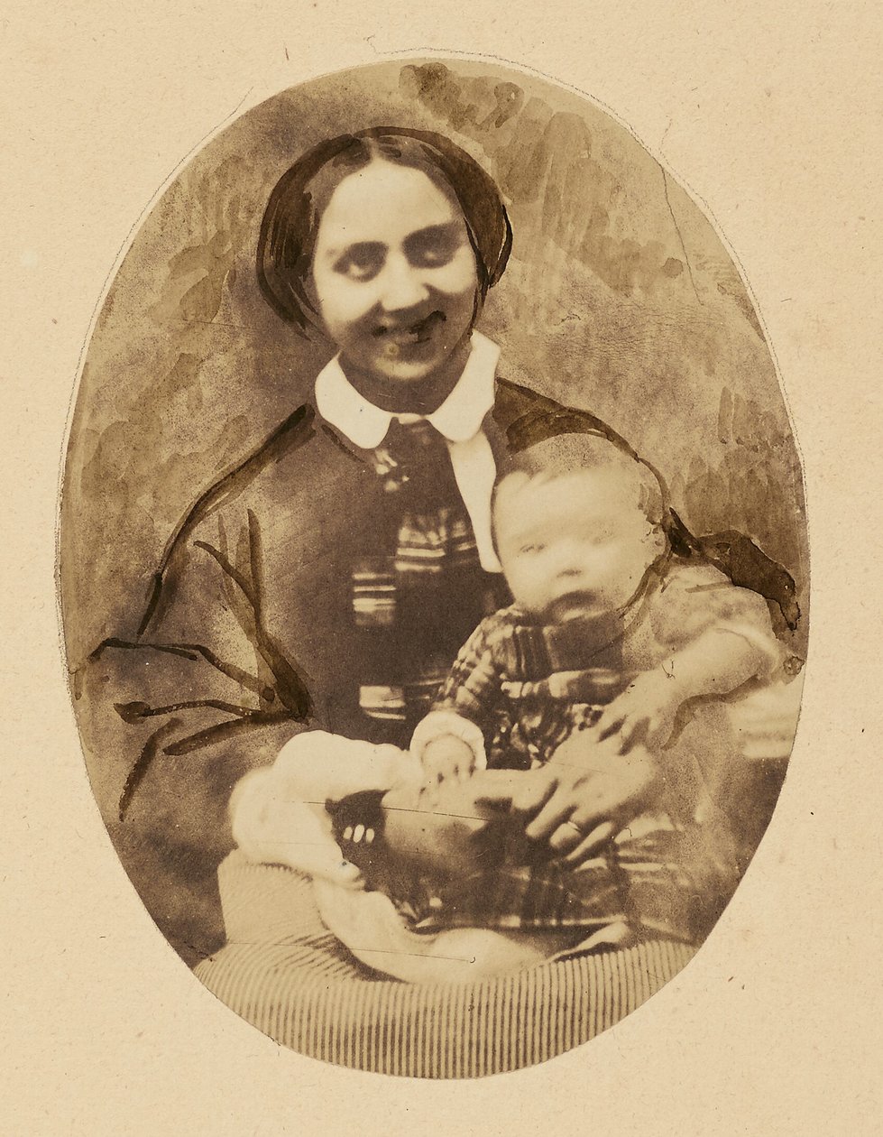 [Portret Marie Devéria z synem]. autorstwa Achille Devéria