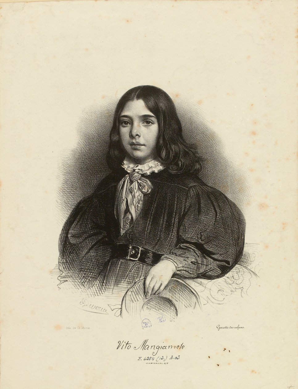 Portret Vita Mangiamele 1827-1897, 1839. autorstwa Achille Devéria