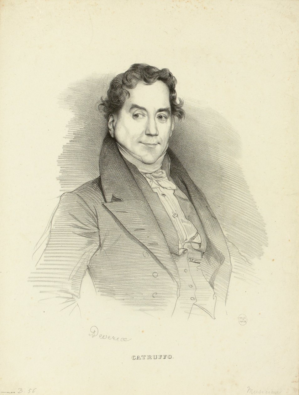 Portret piosenkarza i kompozytora Gioseffo Catrufo 1771-1851 , 1830. autorstwa Achille Devéria