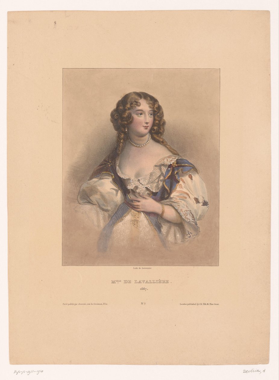 Portret Louise de La Valliere Miss de Lavallière, 1667 (tytuł na obiekcie) autorstwa Achille Devéria