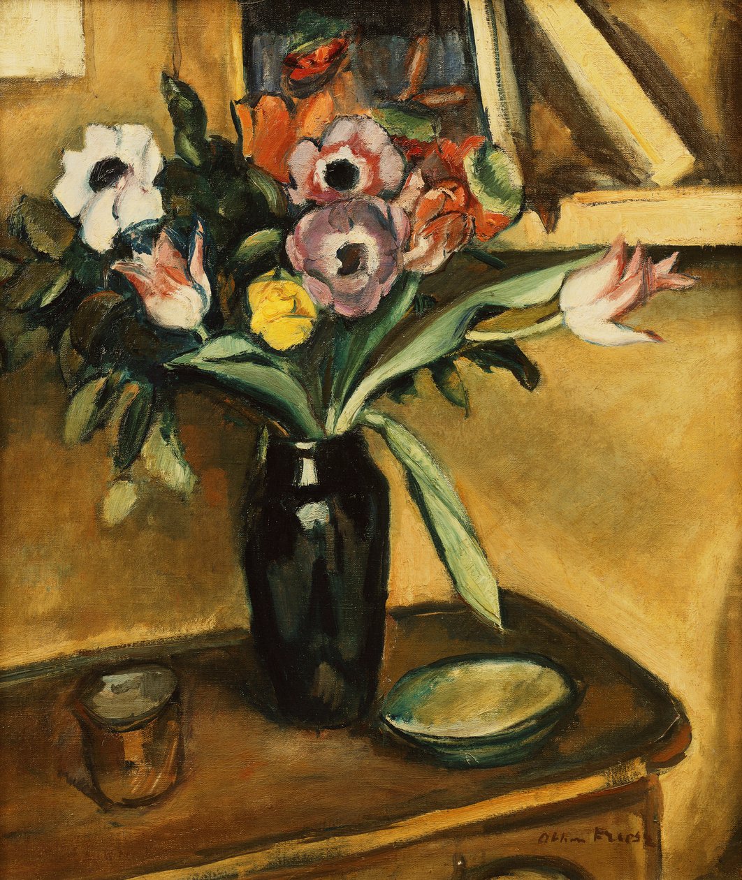 Kwiatowa Waza - Anemony i Tulipany; Wazon z kwiatami - anemony i tulipany autorstwa Achille Emile Othon Friesz