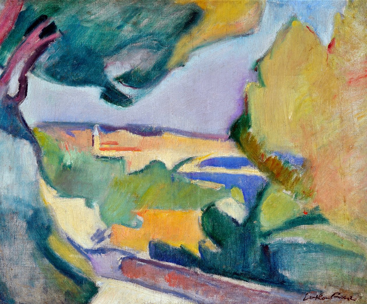 Krajobraz śródziemnomorski, ok. 1907 r. (olej na płótnie) autorstwa Achille Emile Othon Friesz