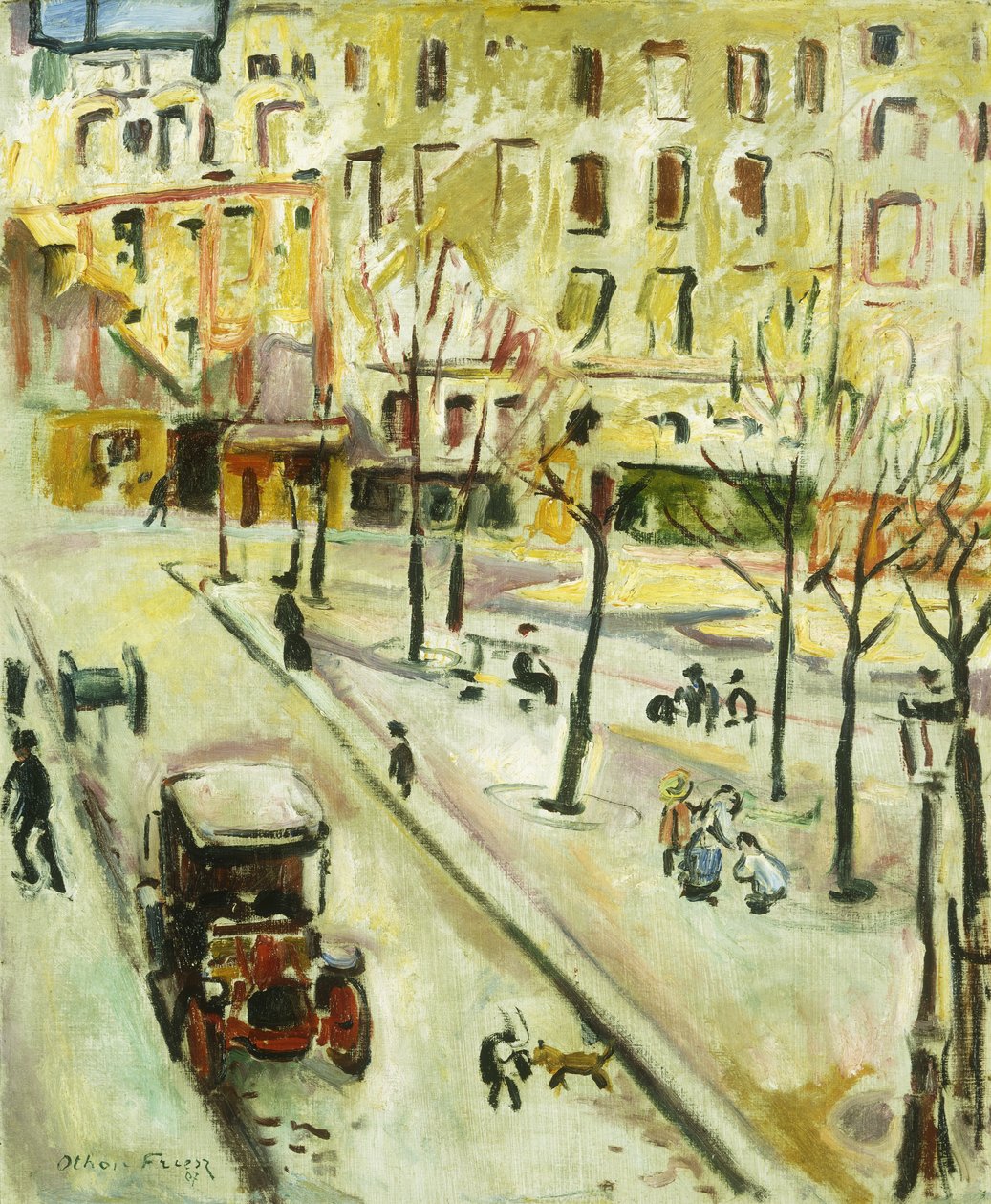 Paryska scena uliczna; Scena de rue, Paryż autorstwa Achille Emile Othon Friesz