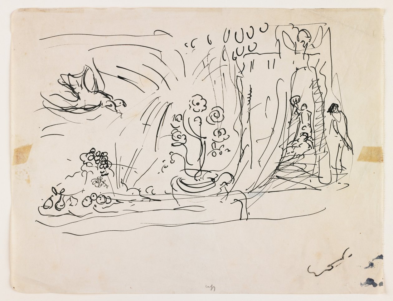 Martwa natura z kwiatami (pióro i czarny tusz) autorstwa Achille Emile Othon Friesz