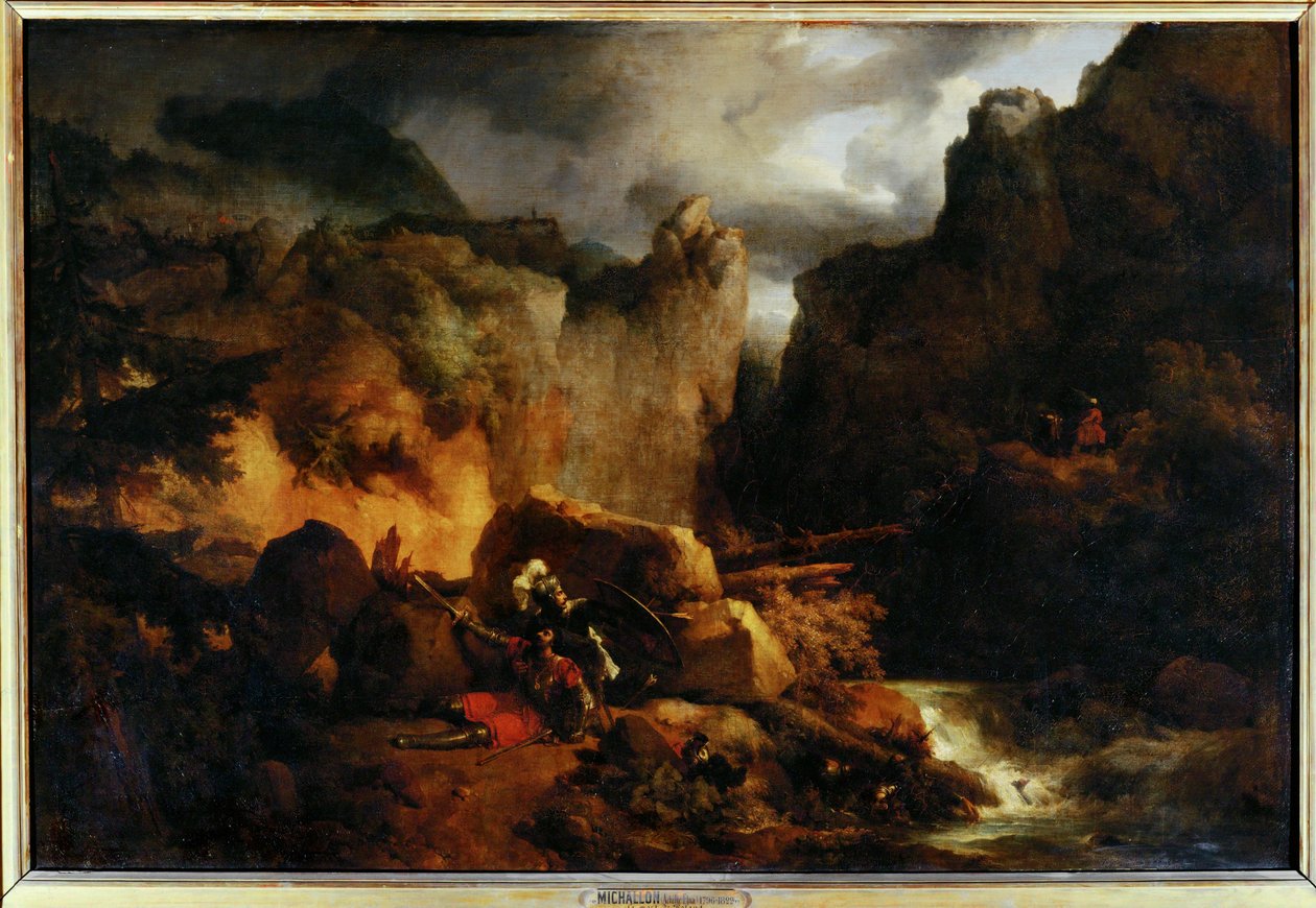 Paysage. Śmierć Rolanda w 778 roku - Krajobraz. Śmierć Rolanda w 778 roku ... autorstwa Achille Etna Michallon