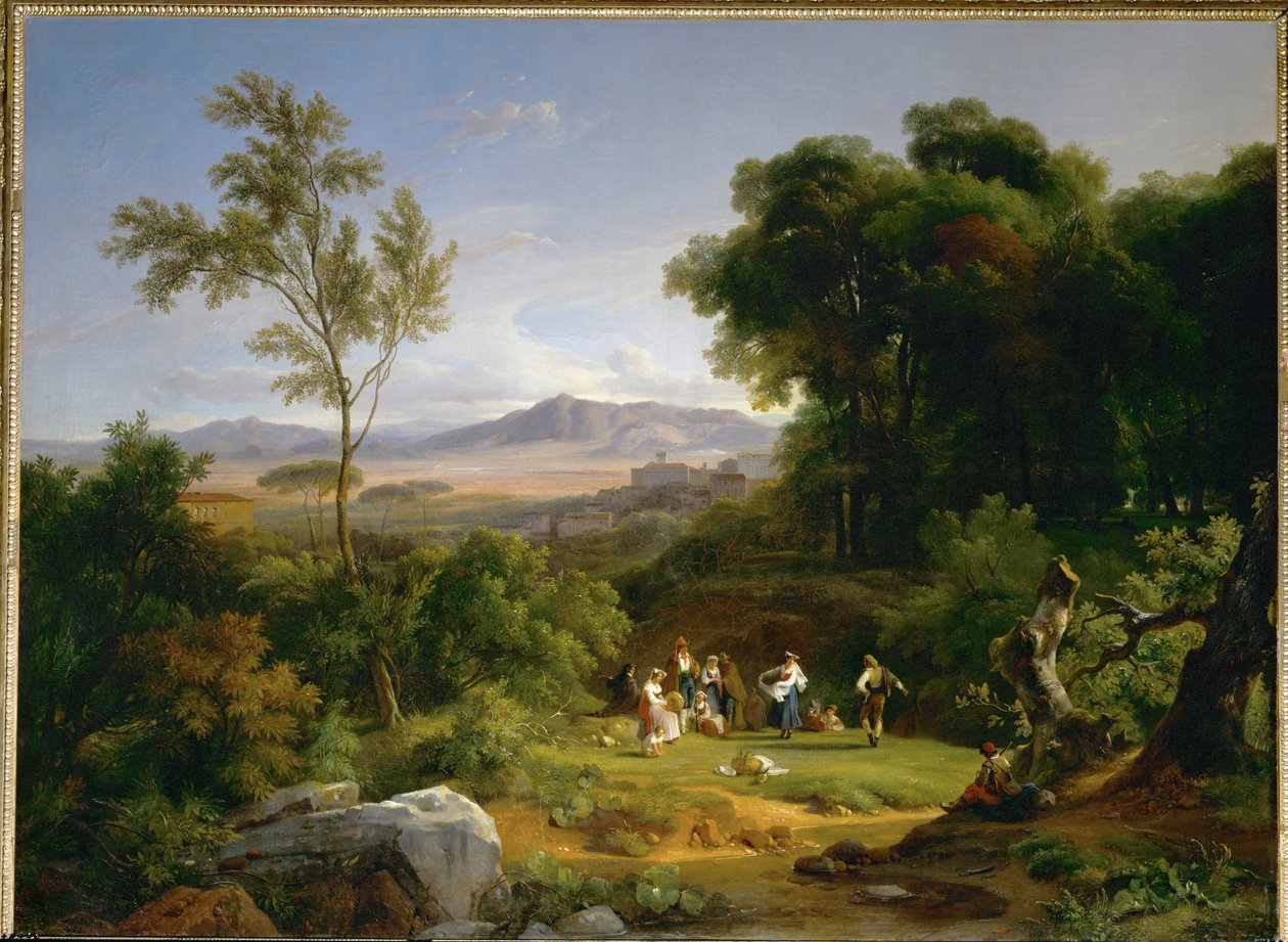 Paysage inspire par la vue de Frascati - krajobraz inspirowany widokiem Frascati ... autorstwa Achille Etna Michallon