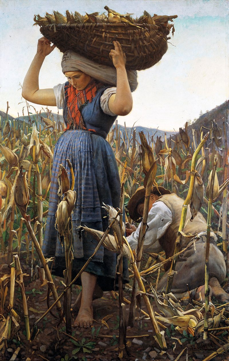 Zbiory kukurydzy, 1881. autorstwa Achille Glisenti