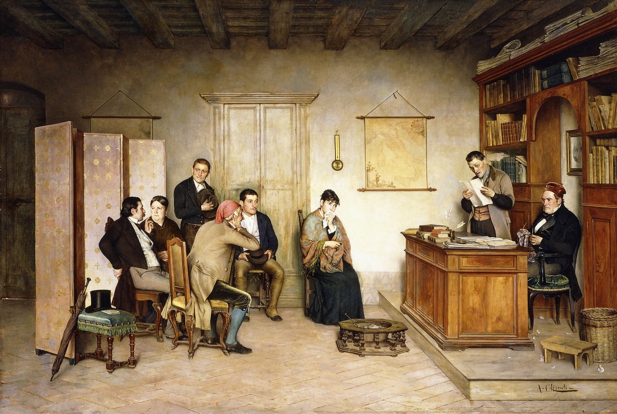 Czytanie testamentu autorstwa Achille Glisenti