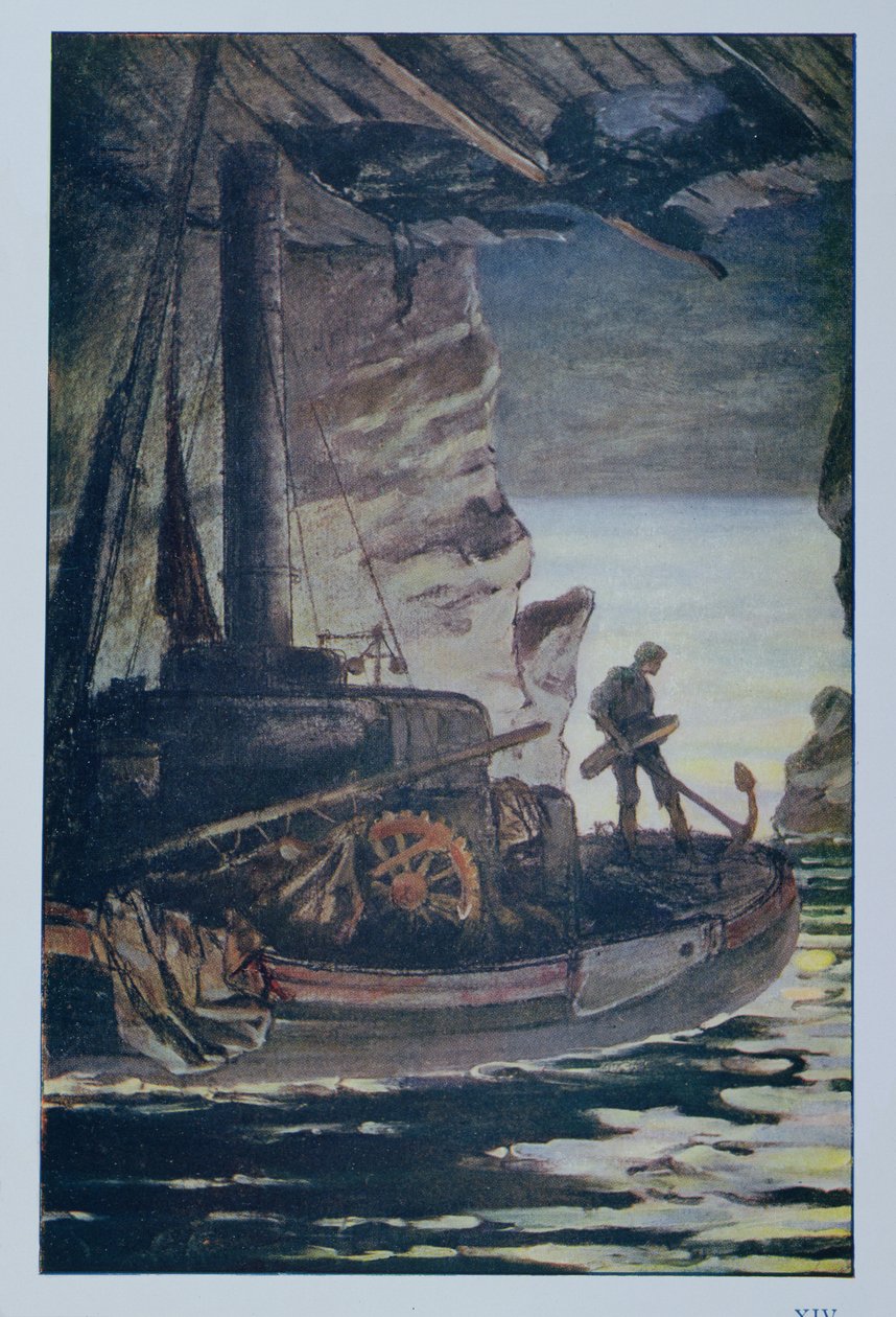 Ilustracja z „Robotnicy morza” Victora Hugo (1802–85) 1923 autorstwa Achille Granchi Taylor