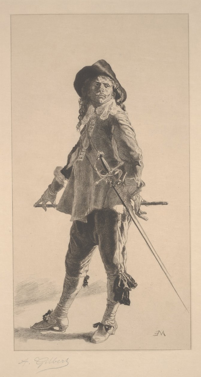 The Duelist, grafika wykonana przez Jeana ?Louis ?Ernest Meissonier autorstwa Achille Isidore Gilbert