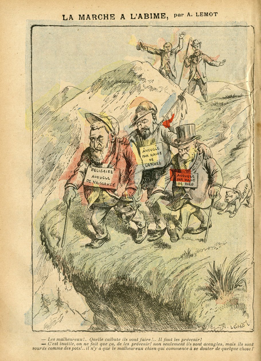Ilustracja Achille Lemot (1846-1909) w Le Pelerin, 08.09.07 - La marche à l