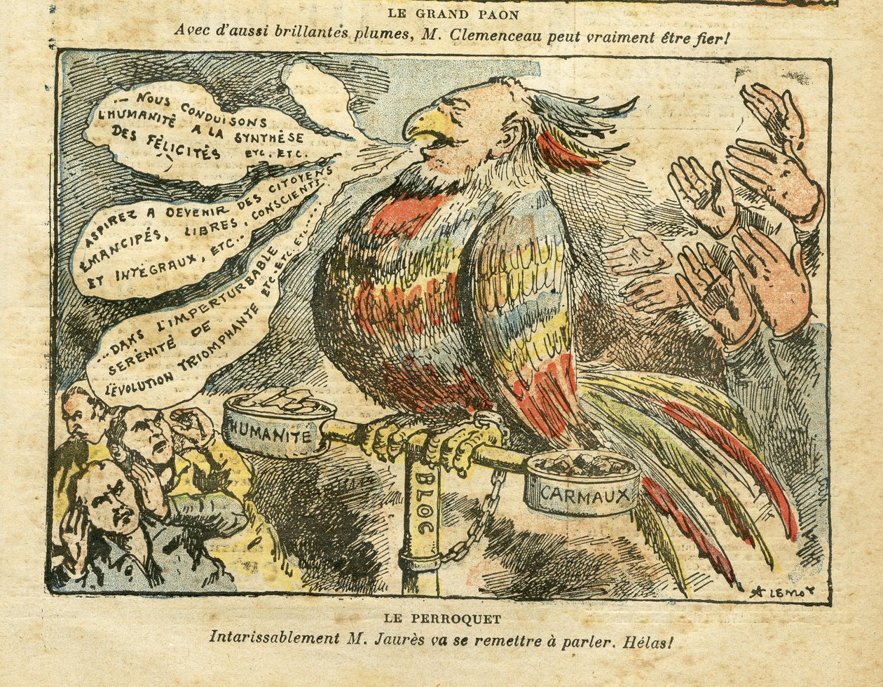 Ilustracja Achille Lemot (1846-1909) w Le Pelerin, 26.01.2008 - Wielki paw - Greve, Socjalizm, Carmaux, Humanite (pamiętnik) - Jaures Jean, Parroquet autorstwa Achille Lemot