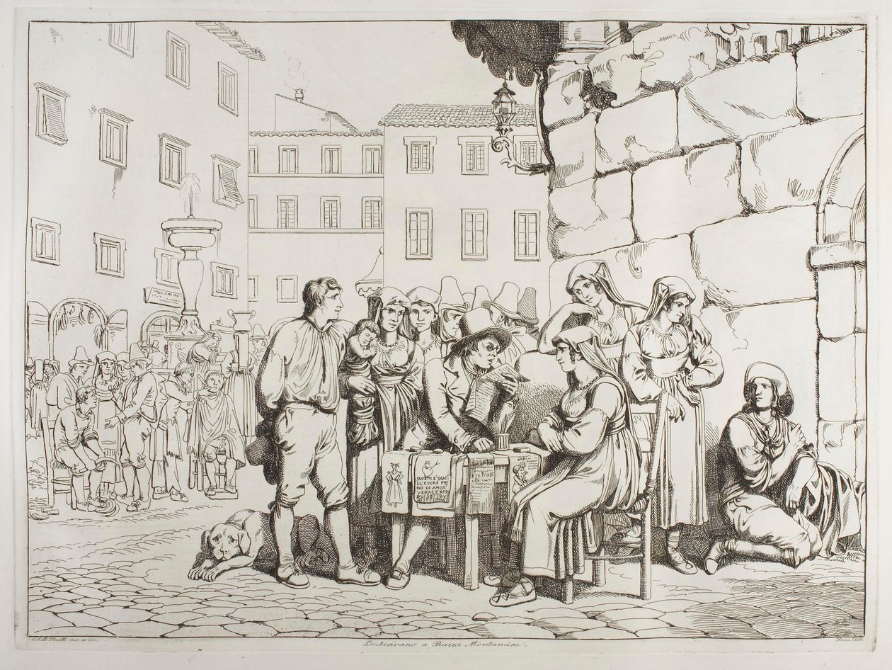 Pisarz na Piazza Montanara autorstwa Achille Pinelli