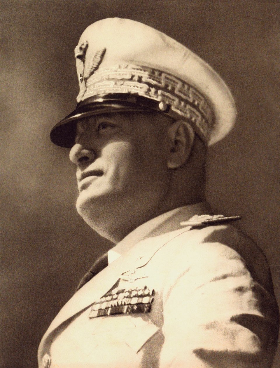 Benito Mussolini (zdjęcie czarno-białe) autorstwa Achille Villani