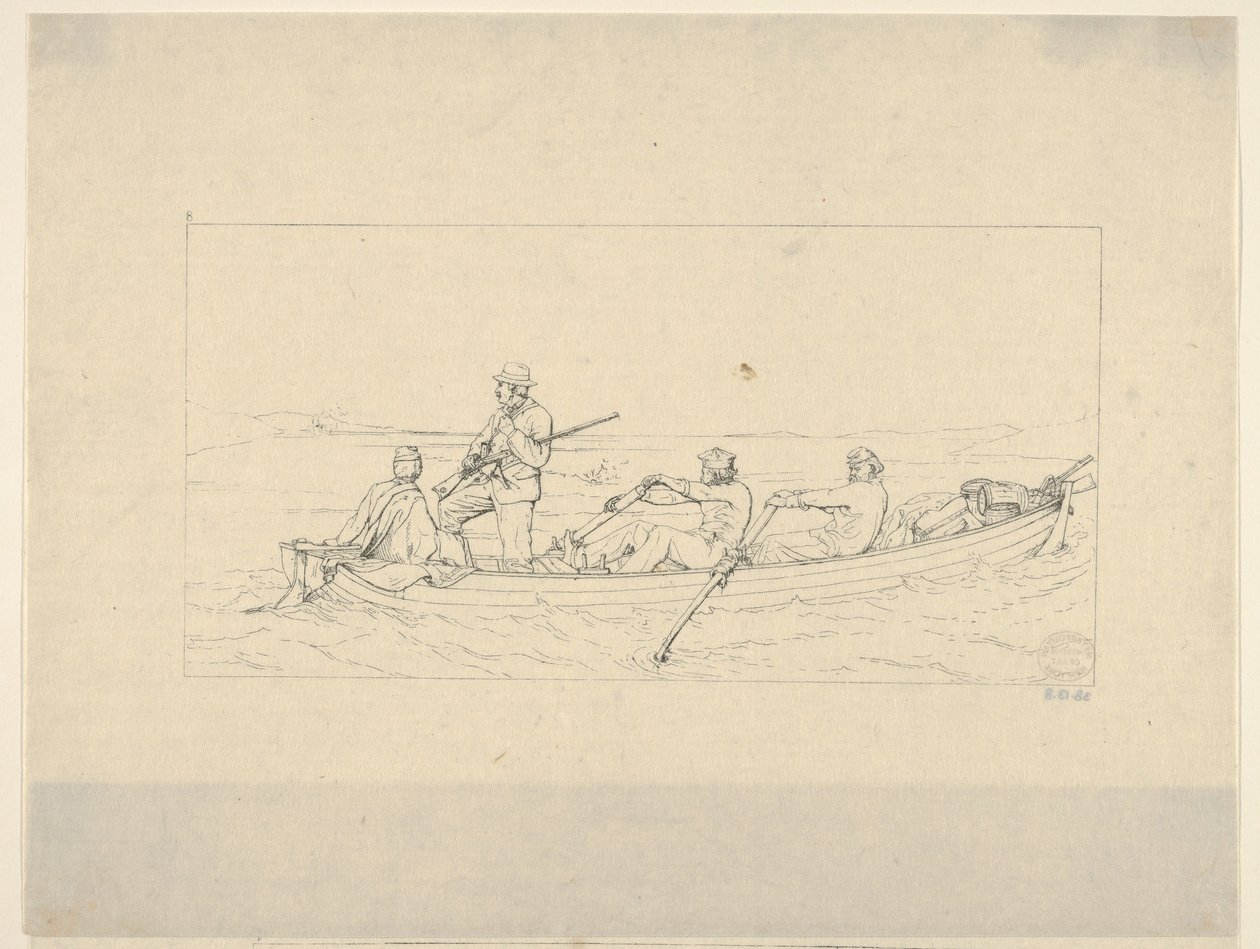 Marylanders przechodzą przez Potomac, aby dołączyć do Armii Południa od konfederackiej wojny Etchin..., 1861-63. autorstwa Adalbert John Volck