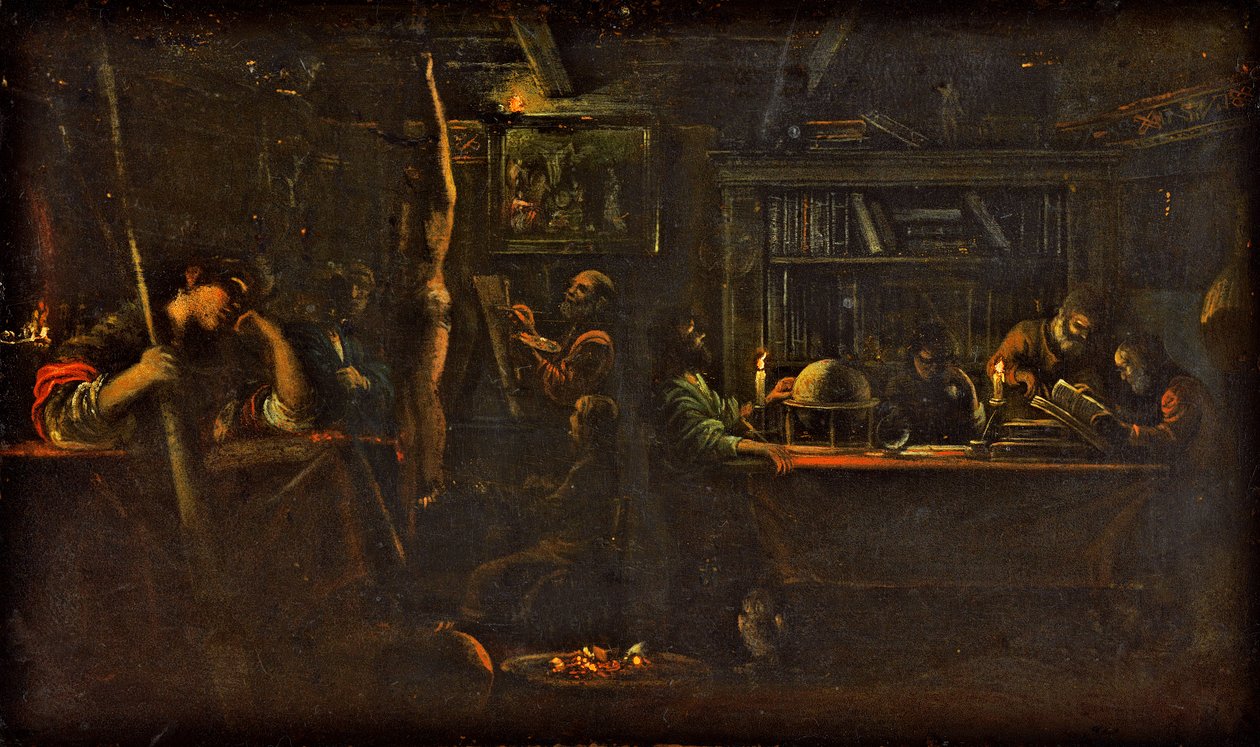Minerwa jako patronka sztuk i nauk, 1600-05 (olej na miedzi) autorstwa Adam Elsheimer