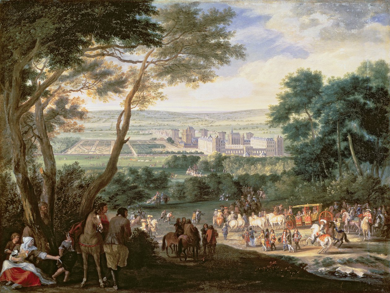 Ludwik XIV (1638-1715) w Vincennes autorstwa Adam Frans van der Meulen