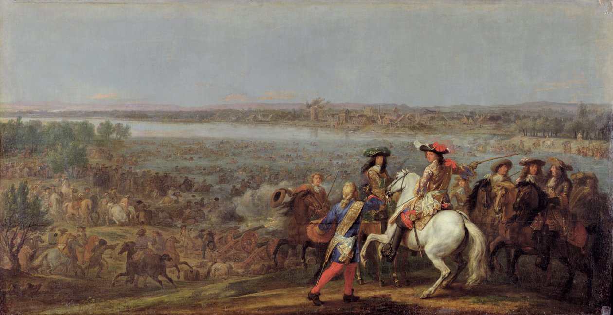 Przeprawa przez Ren, 12 czerwca 1672 autorstwa Adam Frans van der Meulen