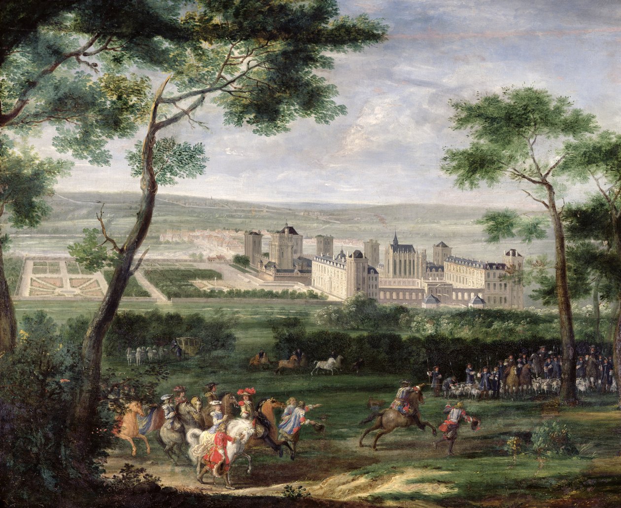 Widok na zamek Vincennes, c.1665 autorstwa Adam Frans van der Meulen