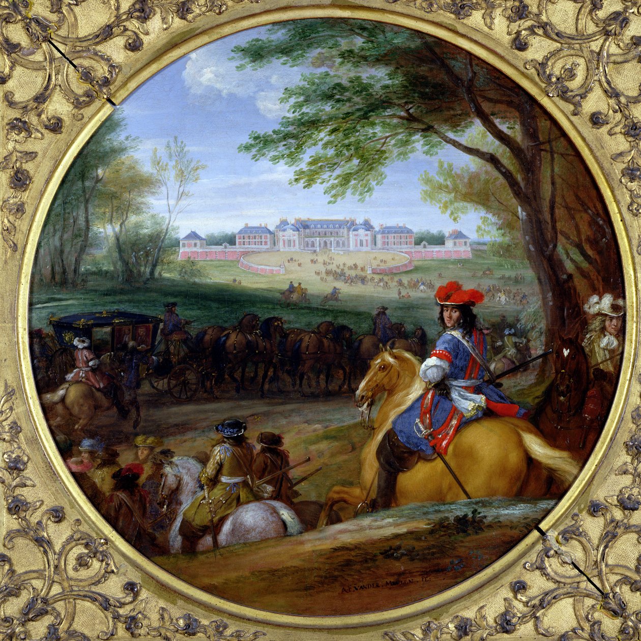 Widok Pałacu Wersalskiego w 1669 r. autorstwa Adam Frans van der Meulen