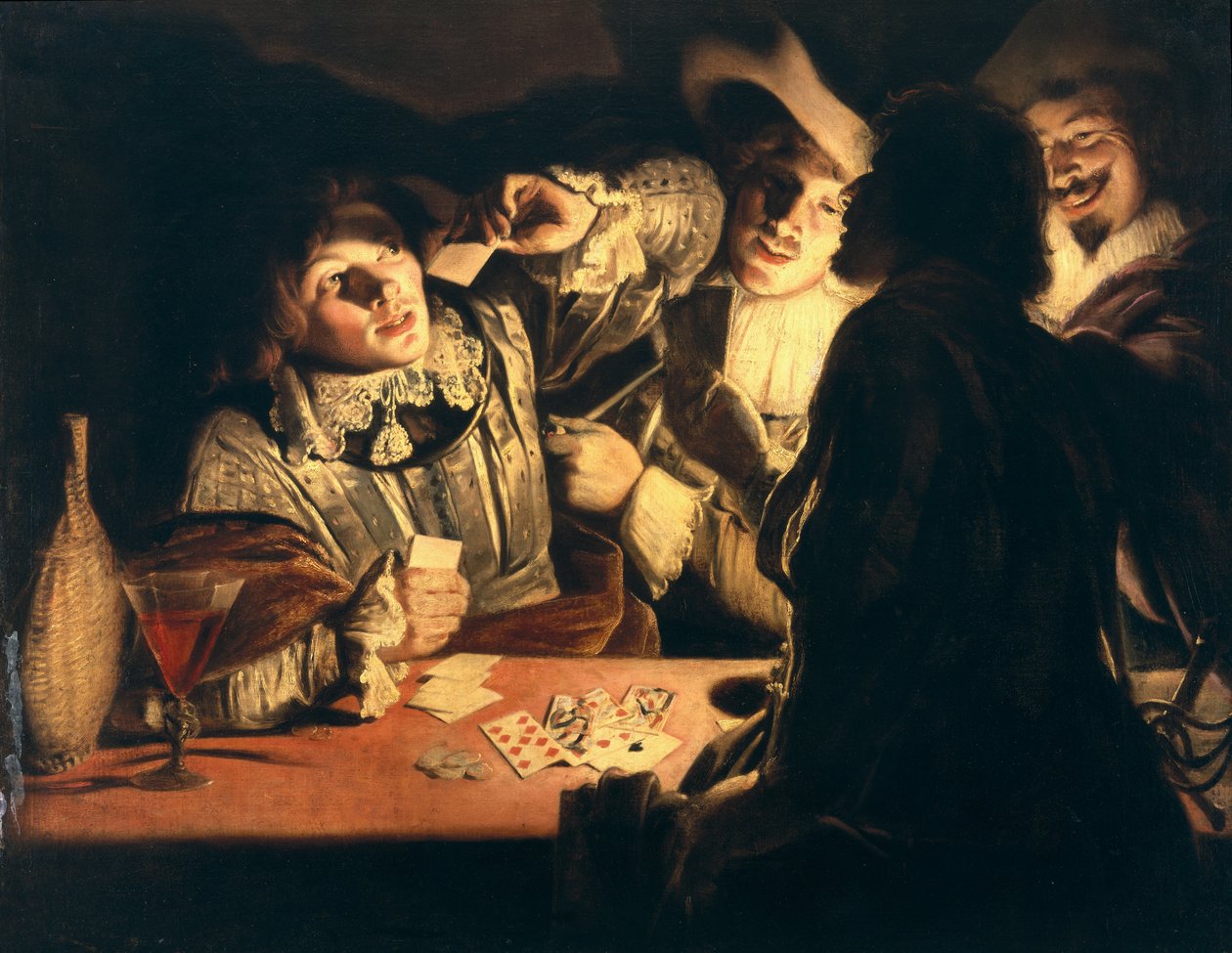 Gracze w karty, c.1620s autorstwa Adam de Coster