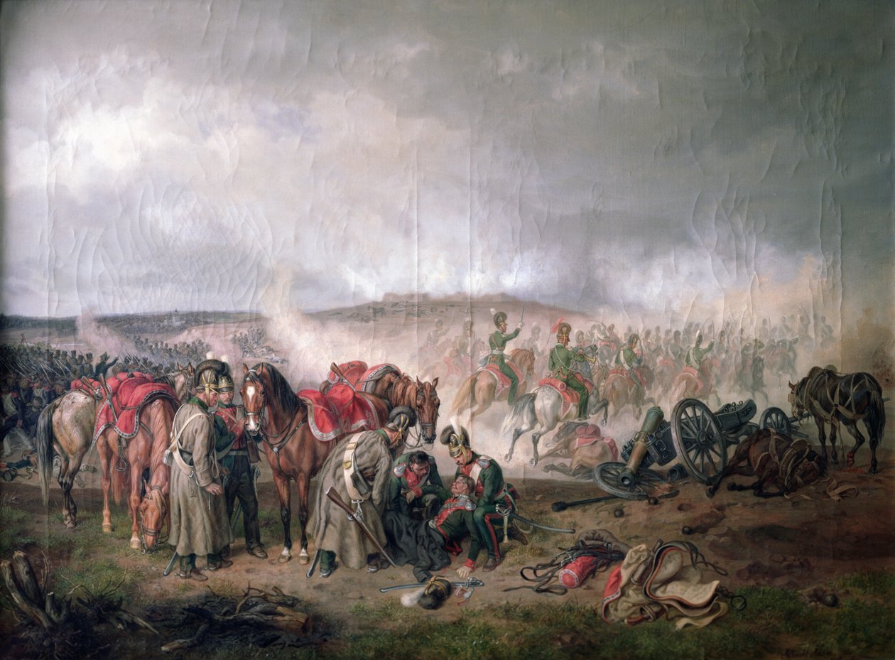 د کاونټ سینشیم مړینه په 1812 کې د بورودینو په جګړه کې ، 1862 پولي autorstwa Adam Albrecht