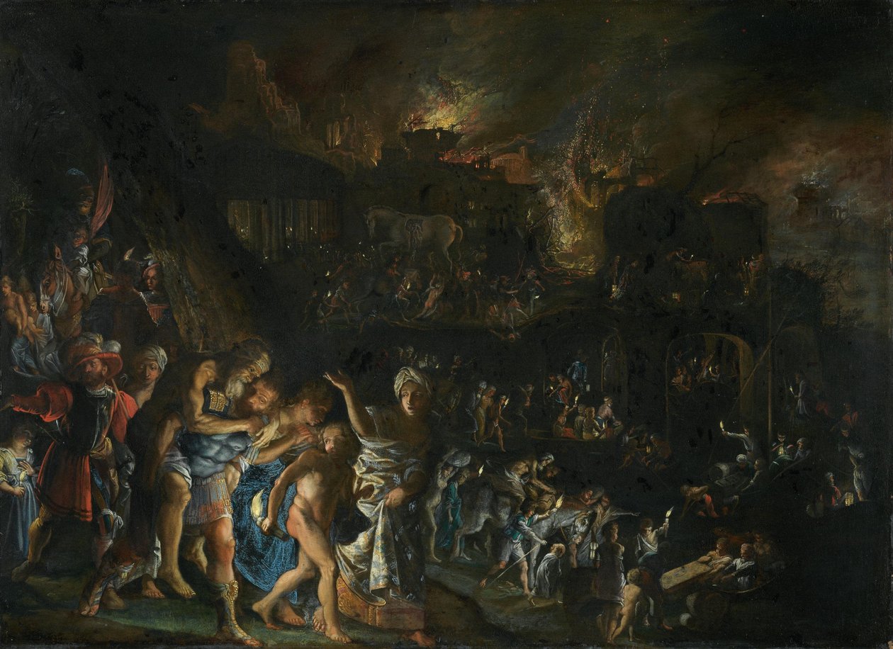 Pożar Troi autorstwa Adam Elsheimer