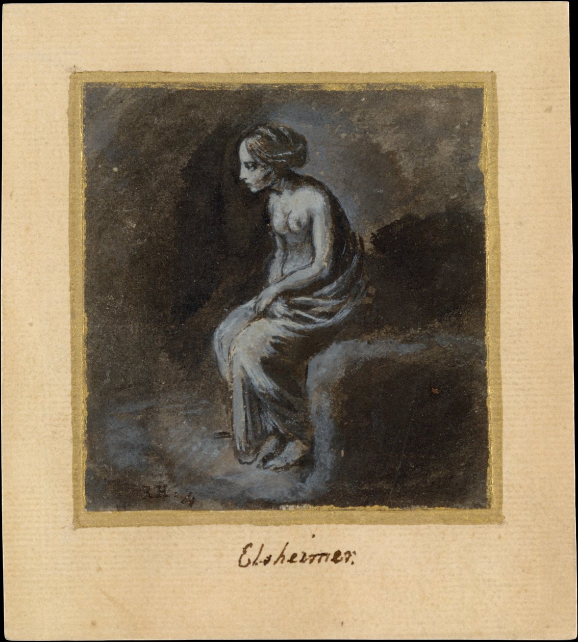 Sitzende junge Frau autorstwa Adam Elsheimer
