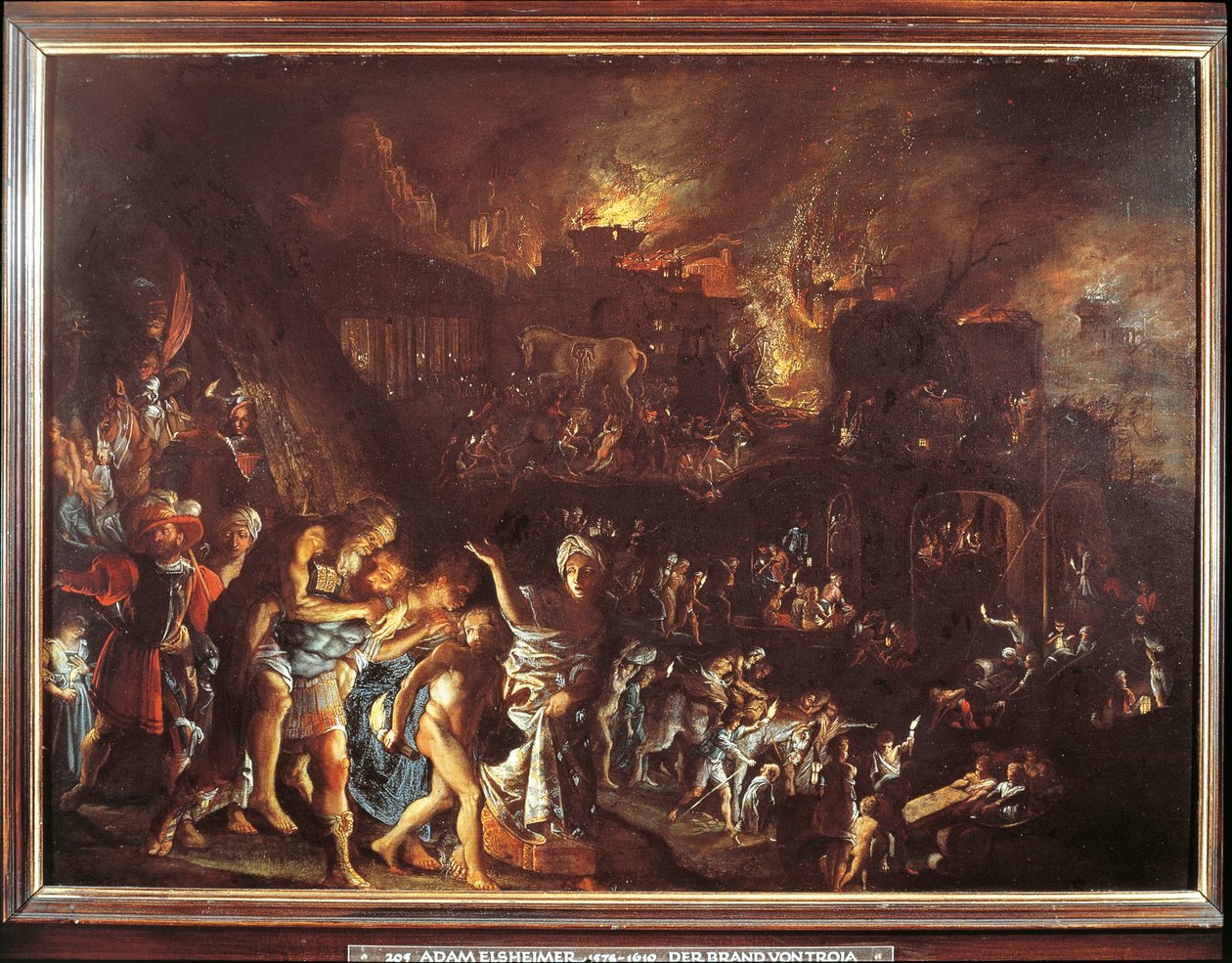 Spalenie Troi, c. 1604 (olej na miedzi) autorstwa Adam Elsheimer
