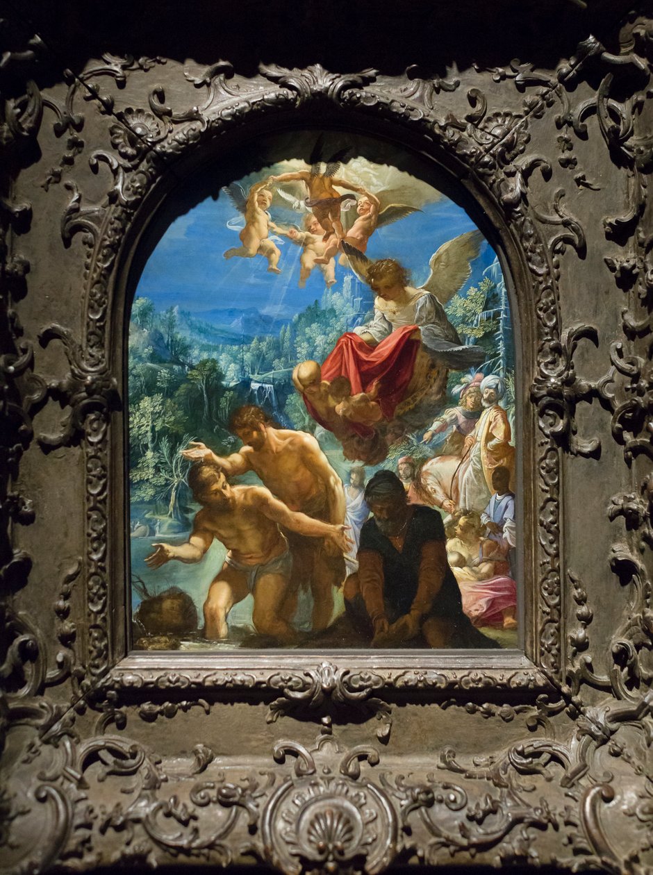 Chrzest Chrystusa, ok. 1598-1600 (olej na miedzi) autorstwa Adam Elsheimer