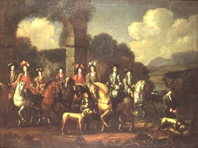 Eleganckie polowanie przy ruinie autorstwa Adam Frans van der (follower of) Meulen