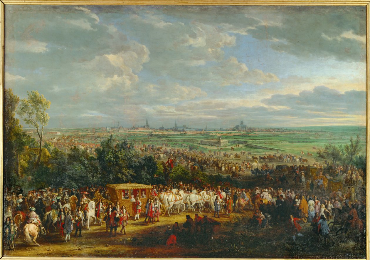 Wjazd Ludwika XIV i Marii Teresy Austriaczki do Arras ... (obraz na płótnie) autorstwa Adam Frans van der Meulen